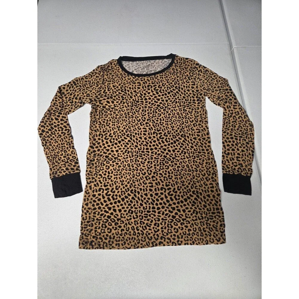 LITTLE SLEEPIES Classic Leopard Print 2 Piece Long Sleeve Bamboo Pajama Girls 16